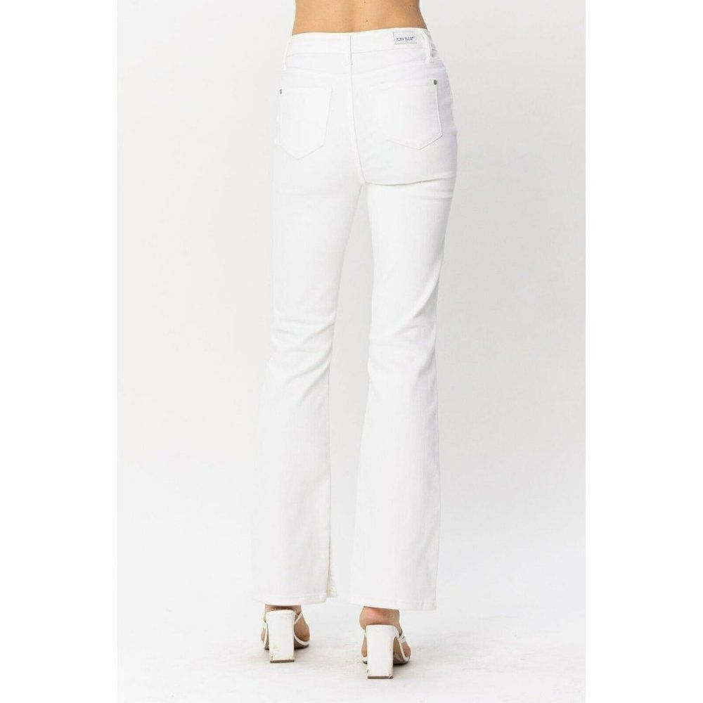Judy Blue So Chic White Denim Hem Slit Bootcut Jeans Size 3-18W 88643 - Picture 2 of 16